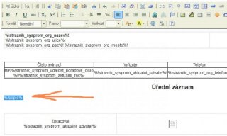Jak v šavloně nastavit "zarovnání do bloku" u vkládaného údaje.